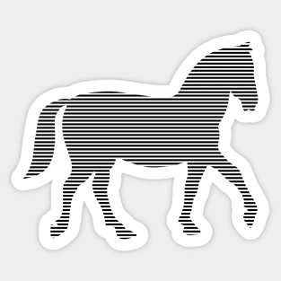 Horse - strips - black and white. Sticker